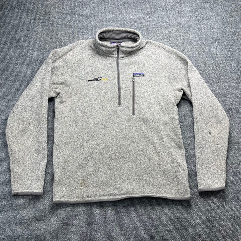 Patagonia Mens Better Sweater 1/4 Zip Fleece Grey Telluride MountainFilm Medium